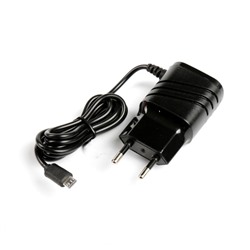 Сетевое зарядное устройство CODE, разъем micro USB, 2.1 A, кабель 1 метр, черное
