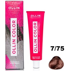 Перманентная крем-краска для волос  COLOR 7/75 Ollin 100 мл