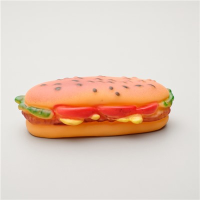 Игрушка пищащая "Бутерброд" для собак, 13 см, микс цветов