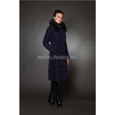 Куртка женская зимняя 1719 синий натуральный мех