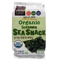 Органическая сушеная обжаренная морская капуста, Корея, 5 г