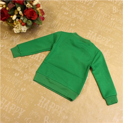 Рост 92-98 см. Модная детская толстовка L'uomo_Ragno из среднетяжелой смесовой ткани ярко-зеленого цвета с красочным принтом.