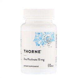 Thorne Research, Пиколинат цинка, 15 мг, 60 капсул