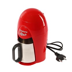Кофеварка Sakura SA-6106R, 350 Вт, 150 мл, кружка, красная