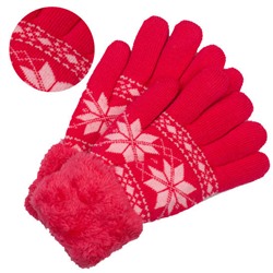 Красные вязаные перчатки