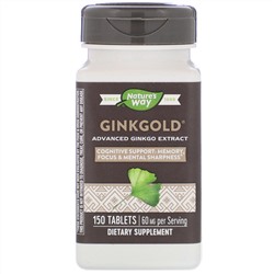Nature's Way, Ginkgold, 60 мг, 150 таблеток