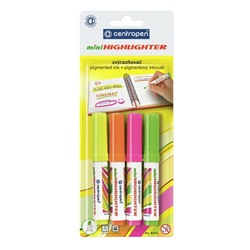 Набор маркеров-текстовыделителей 4 цвета, Centropen 8052, 4.6 мм, в блистере, европодвес