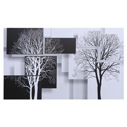 Картина на холсте "Чёрно-белое искусство" 60х100 см