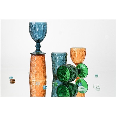 Набор бокалов Magistro «Варьете», 320 мл, 8,5×16 см, 2 шт, цвет синий