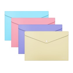 Папка-конверт на кнопке ErichKrause Diagonal Pastel, А4, непрозрачная, микс