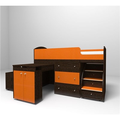 Кровать-чердак Ярофф Малыш 800x1800 венге оранжевый