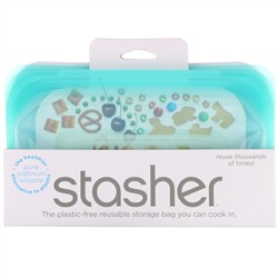 Stasher, Многоразовый силиконовый контейнер для еды, удобный размер для перекусов, маленький, голубой, 293,5 мл (9,9 жидк. унции)