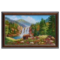 Картина "Водопад в горах" 20х30(23х33) см
