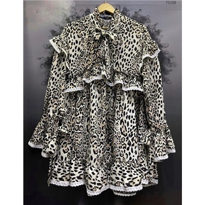 Платье-пончо леопардовое H109