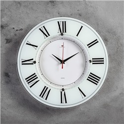 Часы настенные, серия: Классика, "Классика", 34 см стекло, белые Рубин
