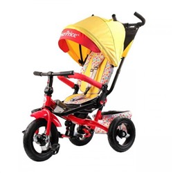 Fisher-Price Велосипед 3-х кол. HF9Y с руч. уп., поворотн. наклон. сид/с коляс.крыш. надув.колеса 12/10 со свобод.ход перед.колеса, желтый 64х42х30см