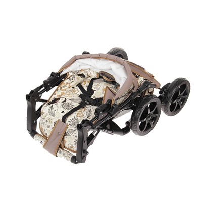Коляска-трансформер «Гном», пластиковые колёса, оттенки коричневого, рисунок МИКС