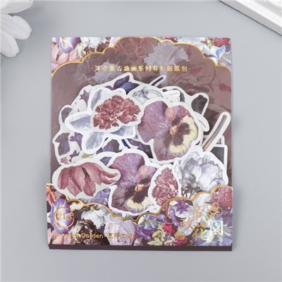 Наклейки для творчества "Сиреневые цветы" набор 40 шт 10,5х9 см
