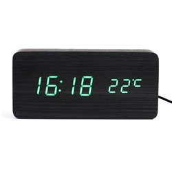 Настольные электронные часы "Цифра-Т", термометр, зелёная индикация