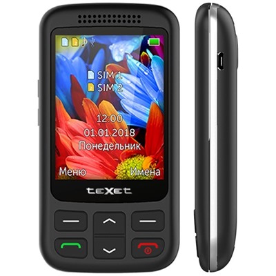 Сотовый телефон Texet TM-501 черный