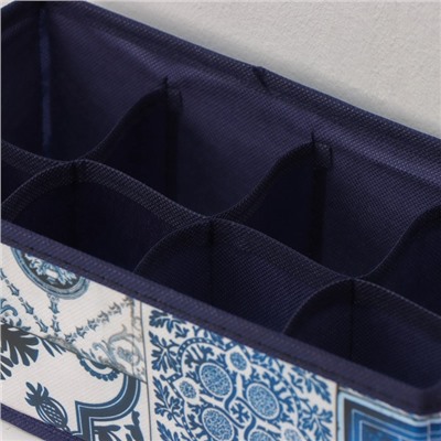Органайзер для белья Доляна «Мозаика», 8 ячеек, 28×14×10 см, цвет синий