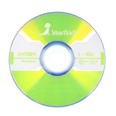 Диск DVD+R SmartTrack, 16x, 4,7 Гб, Cake Box, 10 шт