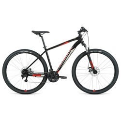 Велосипед 29" Forward Apache 2.2 D, 2022, цвет черный/красный, размер рамы 21"