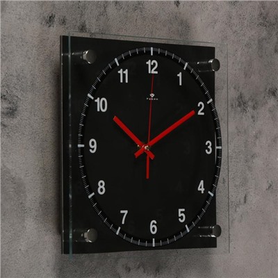 Часы настенные, серия: Классика, "Чёрная классика", 25х25 см