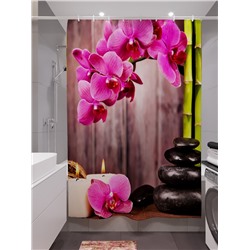 Фотоштора для ванной Ароматные орхидеи