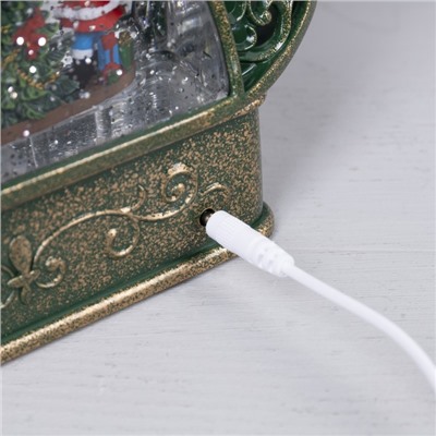 Светодиодная фигура «Ёлка с Дедом Морозом» 23 × 29 × 9.5 см, пластик, батарейки ААх3 (не в комплекте), USB, свечение тёплое белое