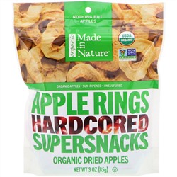 Made in Nature, Органические яблочные кольца, Hardcored Supersnacks, 85 г
