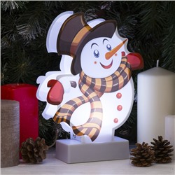 Световая картинка на подставке "Снеговичок", SMD 2835, 8 LED, 3*АА (не в комплекте)