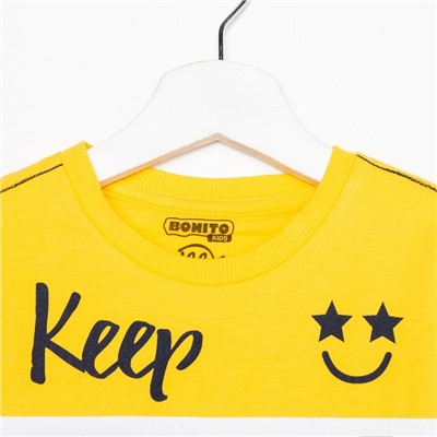 Комплект для мальчика (футболка/шорты), цвет желтый, рост 128