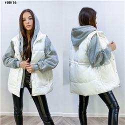 Комбинированная куртка #099 Белый с серым DIM
