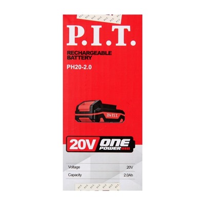 Аккумулятор P.I.T. OnePower PH20-2.0, 20 В, 2 Ач, Li-Ion