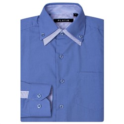 Рубашка Platin синего цвета длинный рукав для мальчика