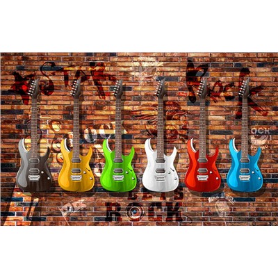 3D Фотообои «Лофт гитары»