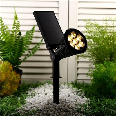 Садовый светильник на солнечной батарее, 27 × 25 × 9 см, 7 LED, свечение тёплое белое