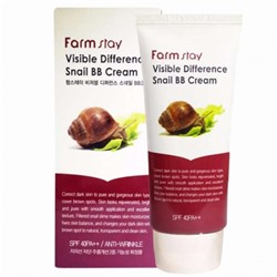FarmStay Visible Difference Snail BB Cream SPF40 PA++ Восстанавливающий BB крем с экстрактом улитки, 50 мл