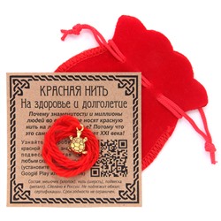 KNM012 Красная нить с мешочком На здоровье и долголетие (черепаха)
