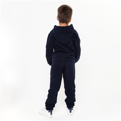 Костюм детский (толстовка, брюки) с НАЧЁСОМ, цвет т.синий, рост 98 см