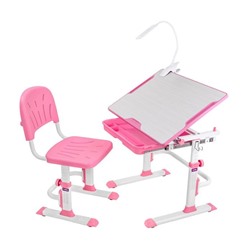Комплект Cubby парта и стул-трансформеры Lupin Белый/Розовый
