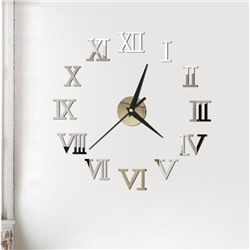 Часы - наклейка "Аннита", d=50 см, сек. стрелка 12 см, серебро
