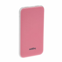 Внешний аккумулятор Practic Nobby 05, 2USB, 5000 мАч, 2.1 A, индикатор зарядки, розовый