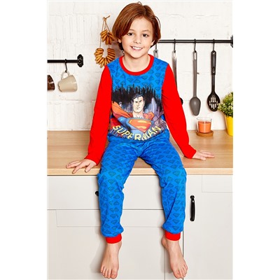 Пижама с брюками для мальчика Juno "Супермен" AW20BJ0613 синий/красный/супермен