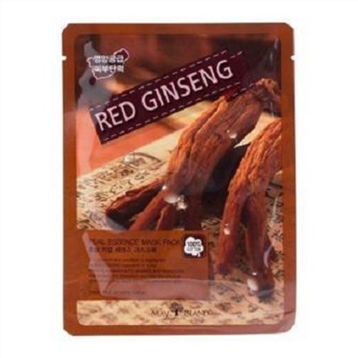[MAYISLAND] Маска тканевая тонизирующая с красным женьшенем  Real Essense Red Ginseng Mask Pack,25мл