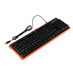 Клавиатура "Гарнизон" GK-320G, игровая, проводная, мембранная, подсветка, USB, черная