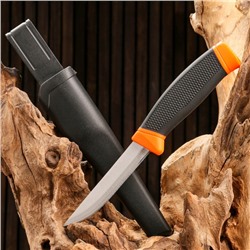 Нож туристический "Урал", клинок 10см, оранжевый, ножны пластик