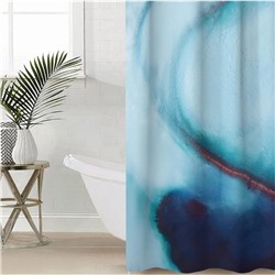 Штора для ванной комнаты «Голубой агат», 145×180 см, оксфорд