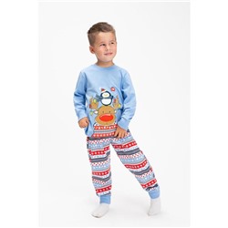 Пижама для мальчика, цвет голубой/лось, рост 86 см